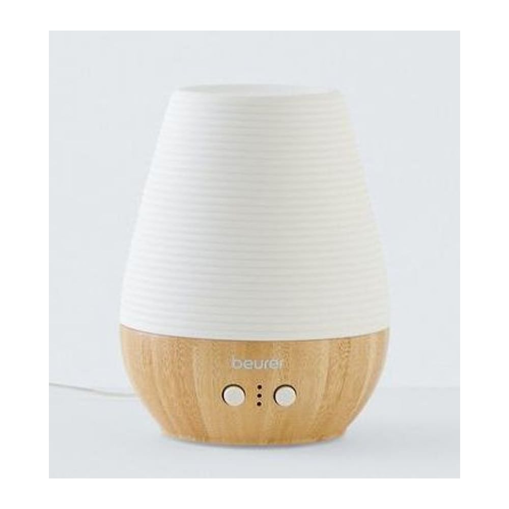 Beurer LA 40 Aroma Electric Diffuser LED Table Lamp, White/Wood, product photo at John Lewis